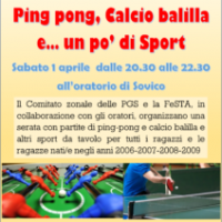 ISCRIZIONI Torneo di Calcio Balilla // Ping Pong